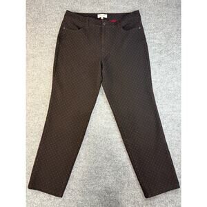 Talbots Womens Pants Jeans Black with Red polka dots Sz. 14 Soft velvet texture